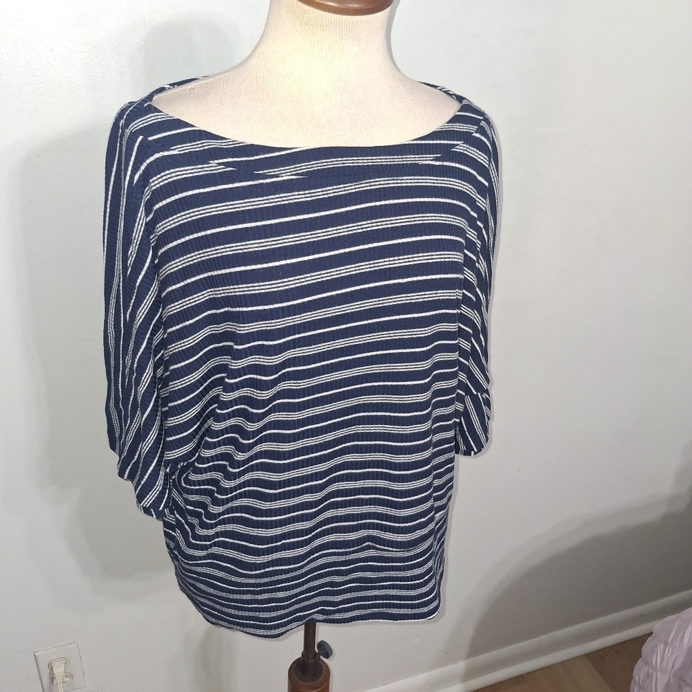 Counterparts Navy Striped Tee- W Sz Large